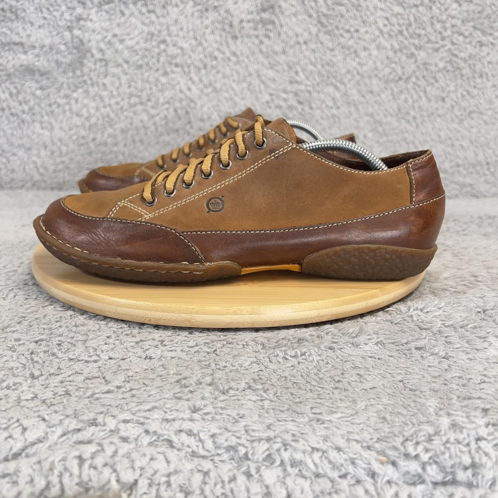 Born Grippers Shoes Mens Size 10.5 Brown Leather Casual Lace Up Sneakers Comfort